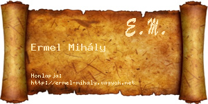 Ermel Mihály névjegykártya