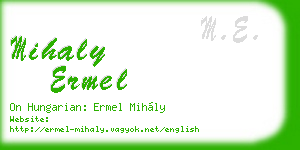 mihaly ermel business card